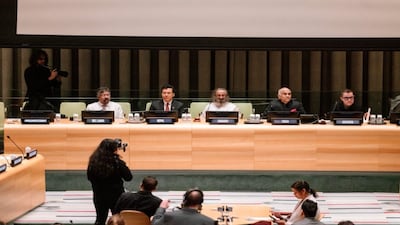 Spiritual guru Sri Sri Ravi Shankar with other dignitaries at the World Meditation Day celebrations. X - @Gurudev