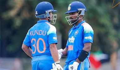Aaron George was the top scorer for India with a brisk 85. X/ACCMedia