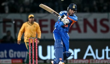 Shubman Gill and Tilak Varma are keeping the chase in control. Image: AFP