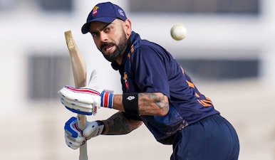 Delhi's Virat Kohli plays a shot during the Vijay Hazare Trophy 2025-26 cricket match between Andhra and Delhi, at BCCI Centre of Excellence Ground, in Bengaluru. PTI