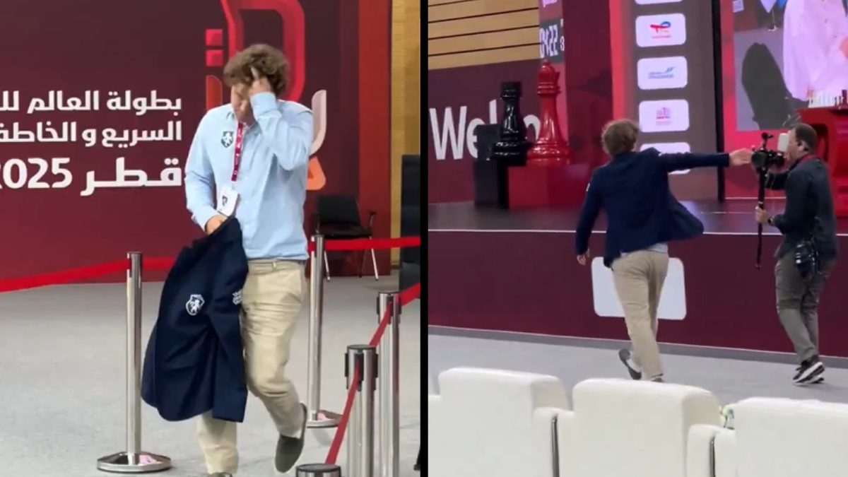 Cameraman explains why Magnus Carlsen shoved him at FIDE World Rapid Championship: 'Irritated by...' Cameraman explains why Magnus Carlsen shoved him at FIDE World Rapid Championship: 'Irritated by...'