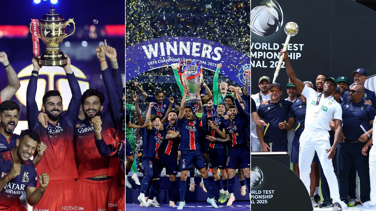 While South Africa won their first ICC title since 1998, RCB and PSG lifted their maiden IPL and UCL titles. Image: Reuters While South Africa won their first ICC title since 1998, RCB and PSG lifted their maiden IPL and UCL titles. Image: Reuters