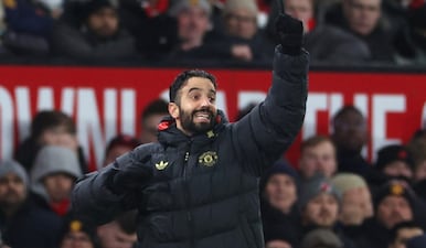 Manchester United's Portuguese head coach Ruben Amorim gestures on the touchline during the English Premier League football match between Manchester United and Newcastle United at Old Trafford in Manchester, north west England, on December 26, 2025. AFP
