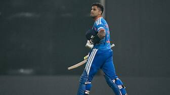 India's captain Suryakumar Yadav walks back to the pavilion after his dismissal during the second Twenty20 international cricket match between India and South Africa at the Maharaja Yadavindra Singh International Cricket Stadium on the outskirts of Chandigarh on December 11, 2025. AFP