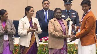 Vaibhav Suryavanshi receives the highest civilian award for children by President of India. Image: BCCI/X