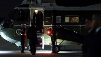 US President Donald Trump deboards Marine One as he arrives to board Air Force One for travel to the World Economic Forum in Davos, Switzerland, from Joint Base Andrews, Maryland, US, January 20, 2026. Reuters