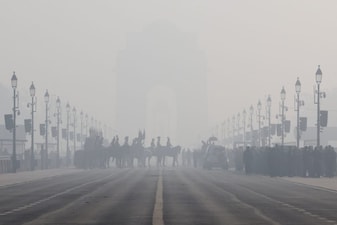 Met officials said a combination of icy-cold winds from the western Himalayan region and clear skies caused the minimum temperature to remain low. Members of the Indian President's Body Guard (PBG) take part in a rehearsal for the upcoming Republic Day parade on a foggy morning in New Delhi. Reuters