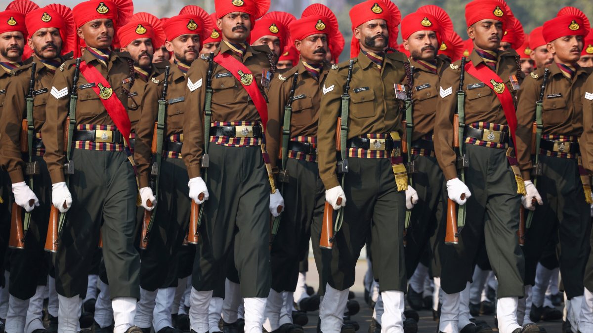 Indian soldiers march during a rehearsal for the upcoming Republic Day parade in New Delhi, India, January 20, 2026. REUTERS Indian soldiers march during a rehearsal for the upcoming Republic Day parade in New Delhi, India, January 20, 2026. REUTERS