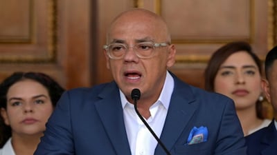 Jorge Rodríguez in Caracas announcing that a significant number of prisoners would be freed. Reuters