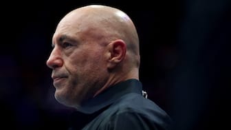 Joe Rogan looks on during UFC 316 at the Prudential Center on June 07, 2025 in Newark, New Jersey. AFP file
