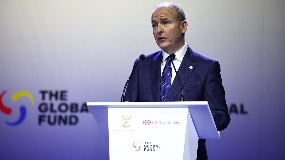 Ireland's Prime Minister Micheal Martin speaks during the Global Funds Eighth Replenishment Summit at the Sandton Convention Centre in Sandton on November 21, 2025, ahead of the G20 leaders' Summit. (Photo by HENRY NICHOLLS / POOL / AFP) Ireland's Prime Minister Micheal Martin speaks during the Global Funds Eighth Replenishment Summit at the Sandton Convention Centre in Sandton on November 21, 2025, ahead of the G20 leaders' Summit. (Photo by HENRY NICHOLLS / POOL / AFP)