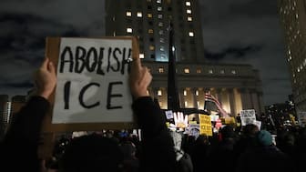 People take part in a protest against Immigration and Customs Enforcement (ICE) in New York on January 7, 2026 after an ICE officer shot dead a woman in Minneapolis. AFP
