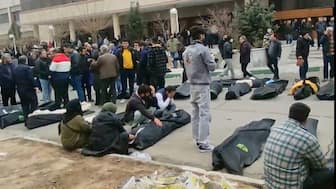 The Iranian government is attempting to crack down on Starlink. This frame grab from videos taken between January 9 and January 11, 2026, and circulating on social media purportedly shows images from a morgue with dozens of bodies and mourners after crackdown on the outskirts of Iran's capital, in Kahrizak. AP