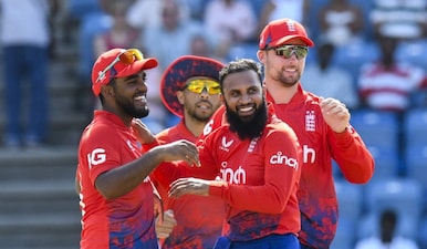 England wrist spinners Adil Rashid and Rehan Ahmed might have to wait for their Indian visa for the T20 World Cup. AFP
