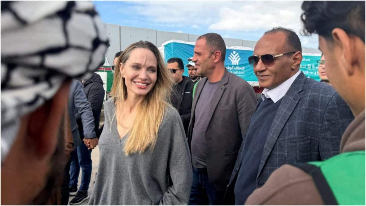 Angelina Jolie visits Rafah crossing as Israel threatens to suspend Gaza aid operations