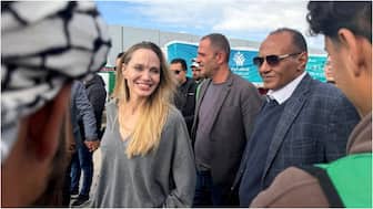 Angelina Jolie visits Rafah crossing as Israel threatens to suspend Gaza aid operations
