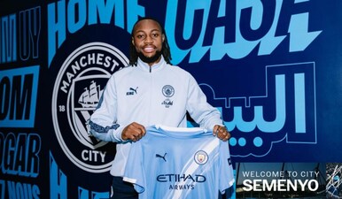 Antoine Semenyo will wear the jersey number 42 at City. Image: MUFC