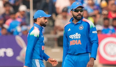 Rohit Sharma and Virat Kohli are set to be demoted from A+ category in next BCCI annual contracts. Image: PTI
