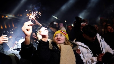 People participate in New Year's celebrations in Sofia, Bulgaria, which also marks the country’s accession to the Eurozone. Reuters
