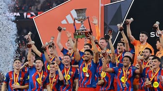 Barcelona have now won four titles since Hansi Flick joined the iconic Catalan club as their manager in 2024. Reuters