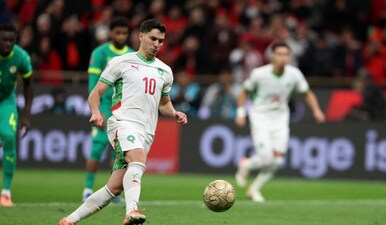 Brahim Diaz missed a penalty with a weak Panenka shot as Morocco lost to Senegal in AFCON final. Image: Reuters