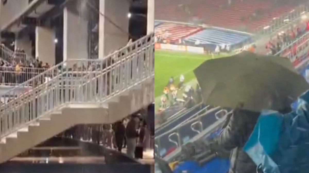 Camp Nou roof leaks during Barcelona match, fans, president and media left drenched amid renovation chaos Camp Nou roof leaks during Barcelona match, fans, president and media left drenched amid renovation chaos