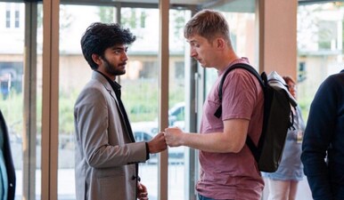 D Gukesh with his coach Grzegorz Gajewski. X/gajuchess