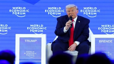 US President Donald Trump attends the 56th annual World Economic Forum (WEF) meeting in Davos, Switzerland, on Wednesday. Reuters