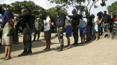 Venezuelan soldiers detain men who allegedly had links to a Colombian paramilitary group during an OLP raid in Táchira state, Venezuela, in 2015. (Representational Photo, Credit: Carlos Eduardo Ramirez/Reuters) 
