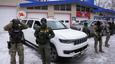 Federal agents of commander Greg Bovino's team make a stop at a gas station as immigration enforcement continues after a US Immigration and Customs Enforcement (ICE) agent fatally shot Renee Nicole Good on January 7 in Minneapolis, Minnesota, US, on January 21, 2026. (Photo: Seth Herald/Reuters)