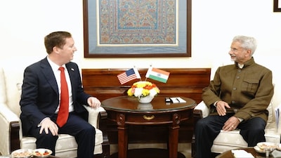 External Affairs Minister S Jaishankar with US Ambassador to India Sergio Gor in New Delhi. Image Courtesy: @DrSJaishankar