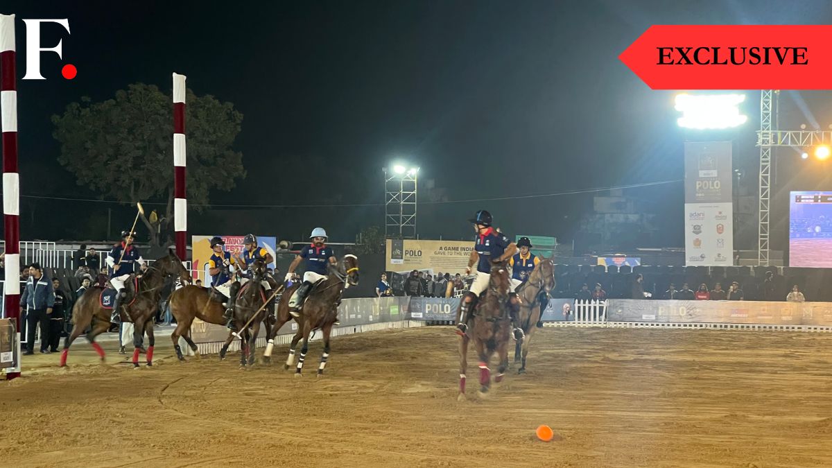 Players from the Mayfair Polo and Nav Unicorns teams can be seen playing a match at the Gujarat Polo Tournament in Ahmedabad, Gujarat on January 3, 2026. Anmol Singla/Firstpost Players from the Mayfair Polo and Nav Unicorns teams can be seen playing a match at the Gujarat Polo Tournament in Ahmedabad, Gujarat on January 3, 2026. Anmol Singla/Firstpost