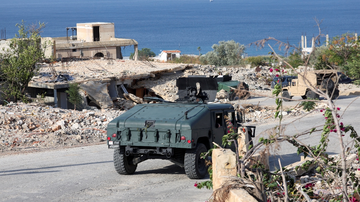 Lebanese army members drive military vehicles during a Lebanese army media tour, to review the army's operations in the southern Litani sector, in Naqoura, near the border with Israel, southern Lebanon, November 28, 2025. Reuters File
Lebanese army members drive military vehicles during a Lebanese army media tour, to review the army's operations in the southern Litani sector, in Naqoura, near the border with Israel, southern Lebanon, November 28, 2025. Reuters File