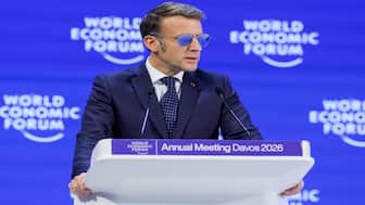 France's President Emmanuel Macron attends the 56th annual World Economic Forum (WEF) meeting in Davos, Switzerland, on Tuesday. Reuters