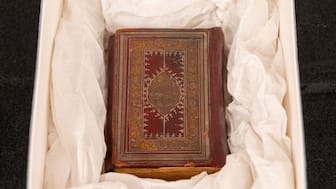 This photo provided by The New York Public Library shows the Schomburg Quran on December 16, 2025 in New York City, US. File Image/AP
