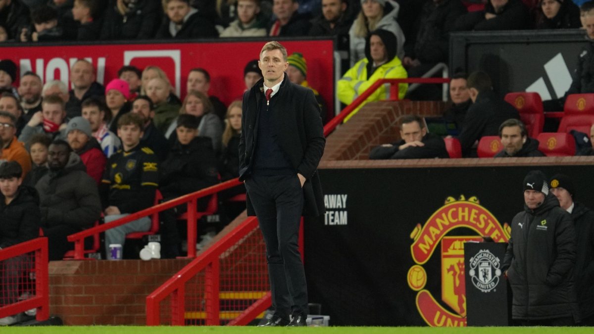 Manchester United's interim manager Darren Fletcher watches the play during the FA Cup third round soccer match between Manchester United and Brighton in Manchester, England, Sunday, Jan. 11, 2026. AP Manchester United's interim manager Darren Fletcher watches the play during the FA Cup third round soccer match between Manchester United and Brighton in Manchester, England, Sunday, Jan. 11, 2026. AP