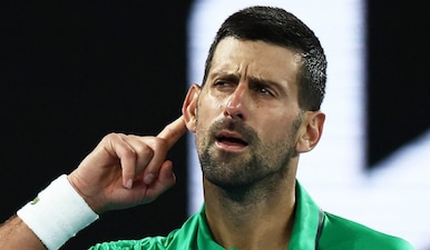 Serbia's Novak Djokovic celebrates after winning his third round match against Netherlands' Botic van de Zandschulp. AFP