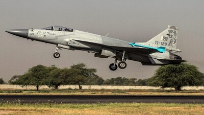 A JF-17 Thunder fighter jet of the Pakistan Air Force takes off from Mushaf base in Sargodha, north Pakistan, on June 7, 2013. Reuters File