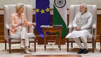 PM Narendra Modi with European Commission President Ursula von der Leyen in New Delhi. File image/PTI
