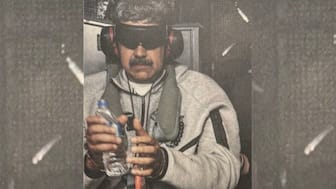 This image posted on US President Donald Trump's Truth Social account on January 3, 2026, shows what President Trump says is Venezuela's President Nicolas Maduro onboard the USS Iwo Jima after the US military captured him on January 3, 2026.- AFP