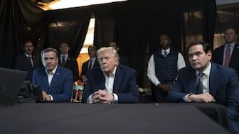 This image posted on US President Donald Trump's Truth Social account on January 3, 2026, shows, L/R, CIA Director John Ratcliffe, President Donald Trump and US Secretary of State Marco Rubio at Mar-a-Lago in Palm Beach, Florida, watching a remote feed of the US military's mission to capture Venezuela's President Nicolas Maduro on January 3, 2026.- AFP