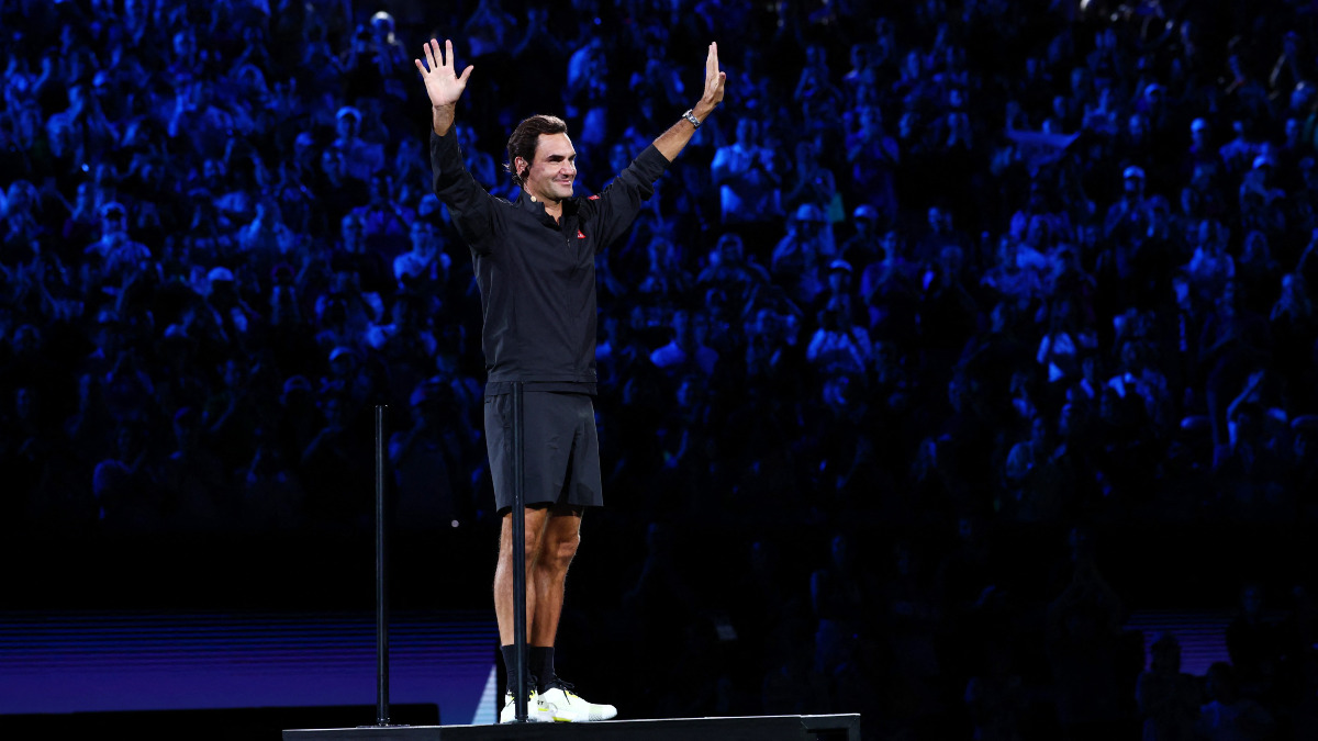 Roger Federer acknowledges the crowd at the Rod Laver Arena during the opening ceremony of the 2026 Australian Open on Saturday, 17 January. Reuters Roger Federer acknowledges the crowd at the Rod Laver Arena during the opening ceremony of the 2026 Australian Open on Saturday, 17 January. Reuters