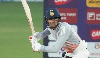 India's captain Shubman Gill bats during practice session ahead of the second One Day International cricket match against New Zealand in Rajkot, India, Tuesday, Jan. 13, 2026. (AP Photo)