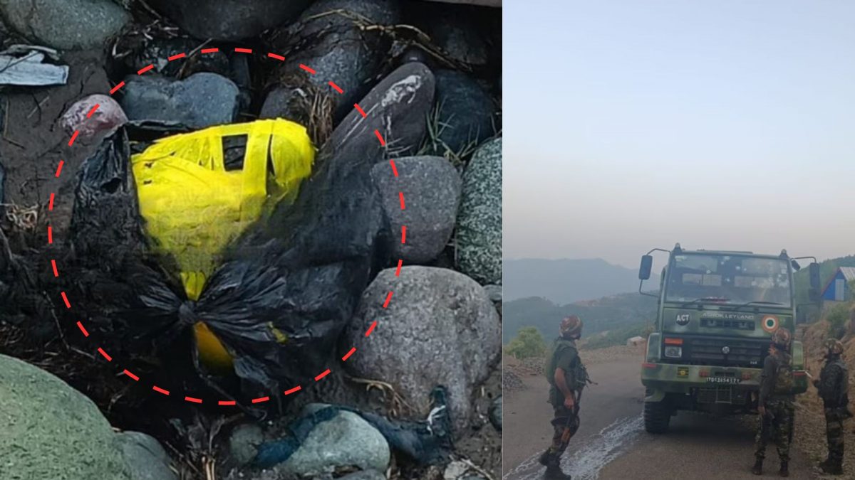 The bag dropped by the Pakistani drone contained IEDs, ammunitions and narcotics. (X) The bag dropped by the Pakistani drone contained IEDs, ammunitions and narcotics. (X)
