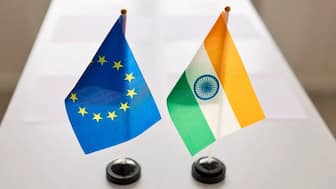 Flags of EU and India (File image)