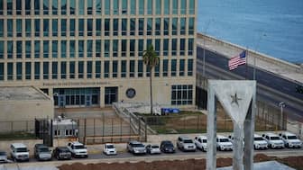 A view of the US Embassy beside the Anti-Imperialist stage in Havana, Cuba, May 24, 2023. File Image/Reuters