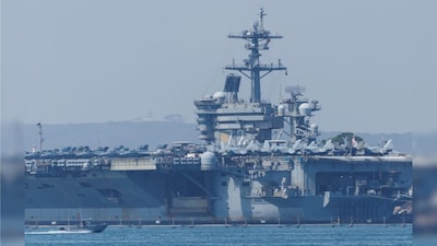 The USS Abraham Lincoln (CVN-72), a Nimitz-class nuclear-powered aircraft carrier, is shown at Naval Air Station North Island in San Diego, California, US, August 11, 2025. File Image/Reuters