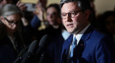 House Speaker Mike Johnson (R-LA) speaks to reporters after members of Congress were briefed on the situation in Venezuela, on Capitol Hill in Washington. Image Credit: Reuters