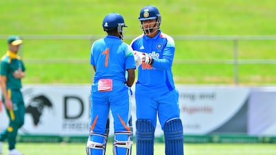 Vaibhav Suryavanshi and Aaron George struck centuries and forged a mammoth 227-run opening partnership, setting up a dominant victory for India U-19s in the third ODI against South Africa U-19s. Image credit: BCCI