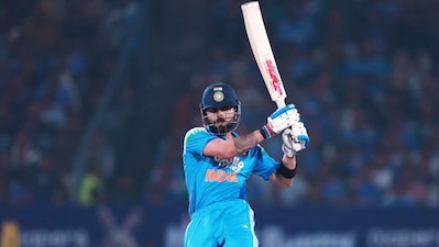 Virat Kohli starred in India's four-wicket victory over New Zealand in Vadodara with a 91-ball 93. AP